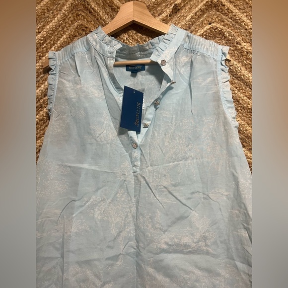 Biltmore Women's Sleeveless Ruffle Tank 
Top,Light Blue,Size M,Brand New, NWT - Picture 2 of 9
